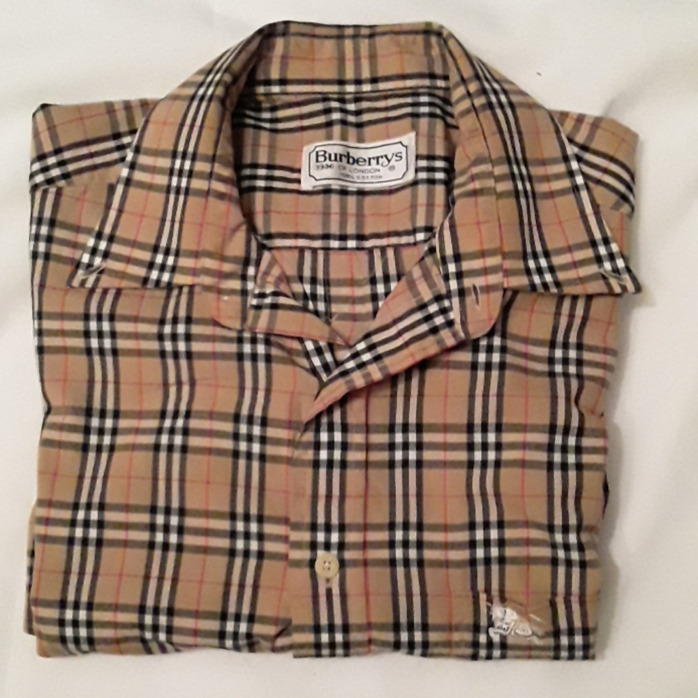 BURBERRY MEN'S SHORT SLEEVE SHIRT M